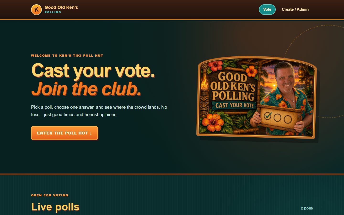 Good Old Ken's Polling homepage preview